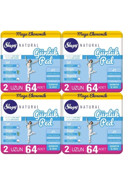Sleepy Natural Günlük Ped Uzun 256 Adet Mega ürün görseli 1