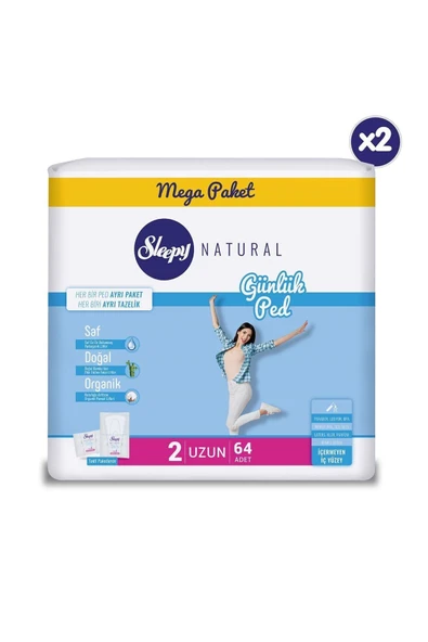 Sleepy Natural Günlük Ped Uzun 2X64 Adet ürün görseli 1