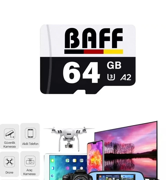 Baff 64GB Hafıza Kartı Video Kayıt Destekli UHS-I U3 A2 ürün görseli 1
