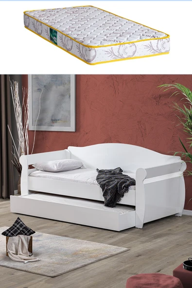 Karyola, Taht Beyaz Yavrulu Yatak + 1 Adet Comfort Yatak ürün görseli 1