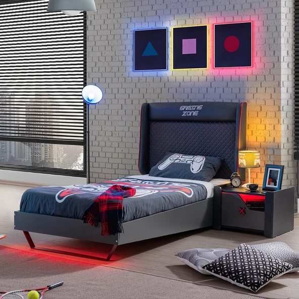 Karyola, Gamer Oyuncu Başlıklı Karyola 100x200 Cm ürün görseli 1
