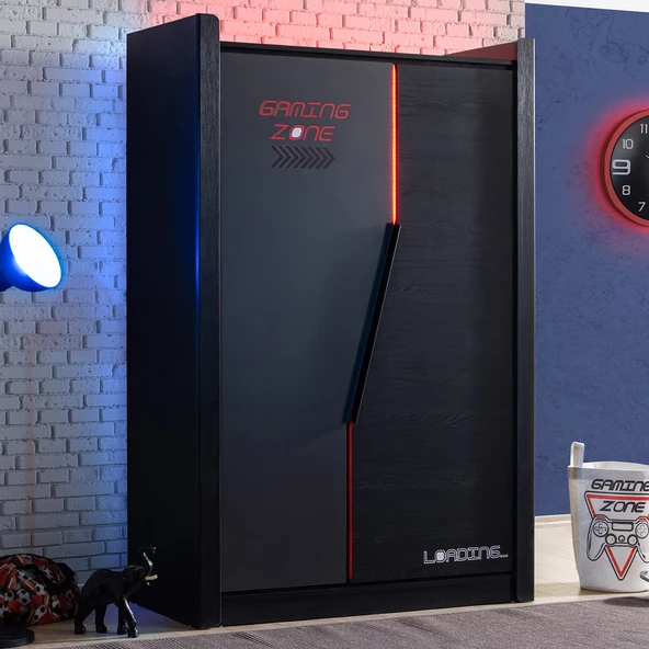 Gardırop, Gamer Ledli Oyuncu 2 Kapaklı Dolap ürün görseli 1