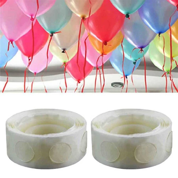 BALON BANDI 1 PAKET 100 Adet Çift Taraflı Balon Yapıştırma Bandı ürün görseli 1
