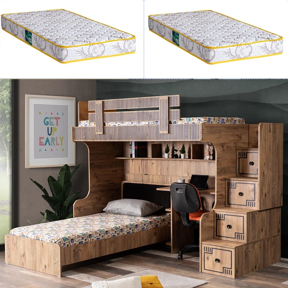 Ranza , Natural Ranza Karyola Çalışma Masası 2 Adet Comfort Yatak ürün görseli 1