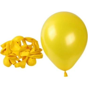 METALİK BALON SARI 10 ADET - Resim 2
