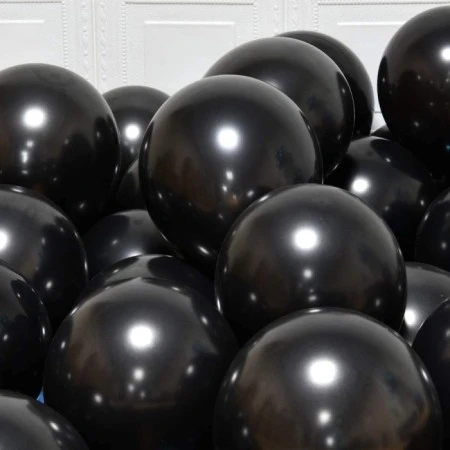 METALİK BALON SİYAH 10 ADET - Resim 3