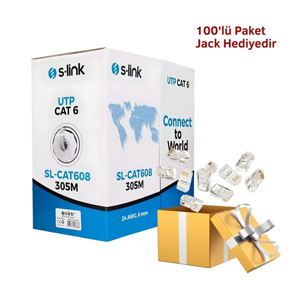 S-link SL-CAT608 UTP 305 m CAT6 Network Kablosu ürün görseli 1