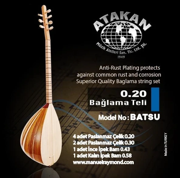 Bağlama Tel Takım 0.20 BATSU ürün görseli 1