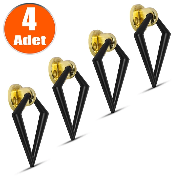 Sarkaç Mobilya Mutfak Çekmece Dolap Dolabı Kulpu Kulbu Metal Siyah-altın Halka Kulpları (4 ADET) ürün görseli 1