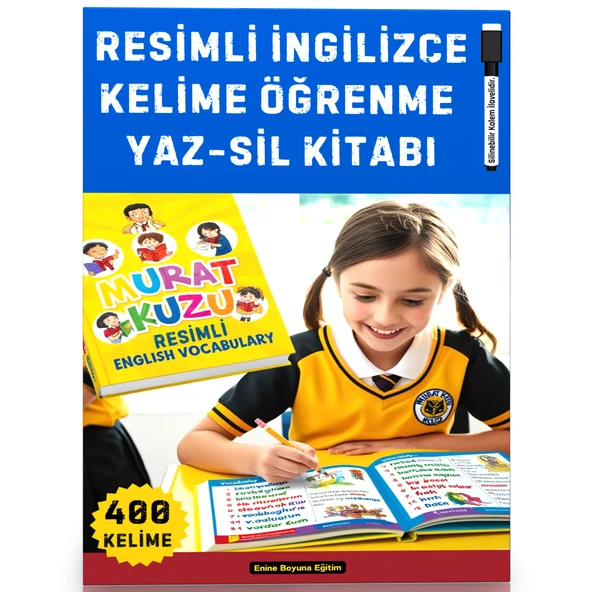 Resimli İngilizce Kelime Öğrenme YAZ-SİL Kitabı (400 Temel Kelime) ürün görseli 1