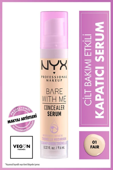 NYX PROFESSİONAL MAKEUP Bare With Me Kapatıcı Serum 01 Fair Concealer ürün görseli 1