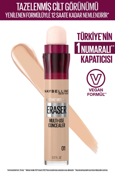 MAYBELLİNE NEW YORK Instant Anti Age Eraser Kapatıcı - 01 Light Concealer ürün görseli 1