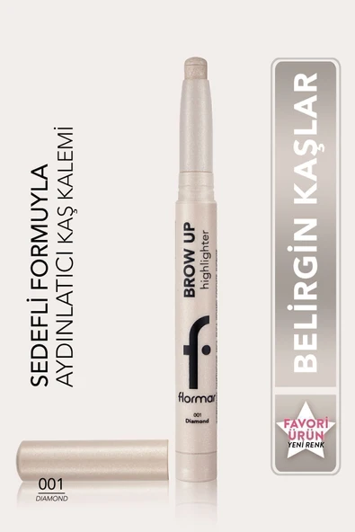 FLORMAR Asansörlü Aydınlatıcı Kaş Kalemi Gümüş -brow Up Highlighter Pencil-001 Diamond-8682536072434 ürün görseli 1