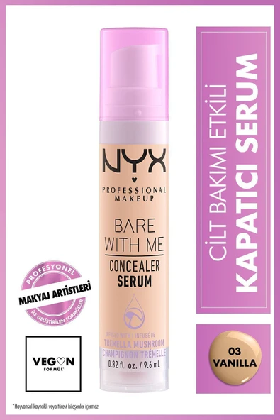 NYX PROFESSİONAL MAKEUP Bare With Me Kapatıcı Serum 03 Vanilla Concealer ürün görseli 1