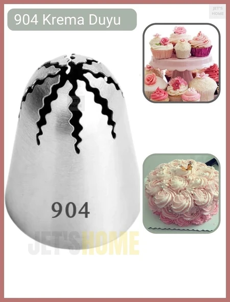 904 Krema Duyu Büyük Boy Pasta Duyu Paslanmaz Çelik 36X27X48 mm ürün görseli 1