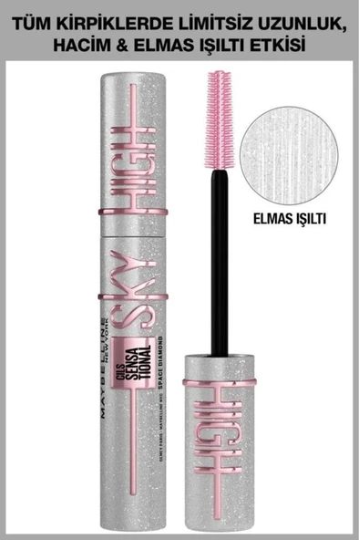 Maybelline New York Lash Sensational Sky High Space Diamond Top Coat Maskara ürün görseli 1