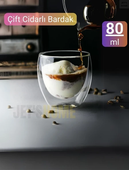 80 ml Espresso Bardağı Kahve Bardağı Çift Cidarlı Bardak Viski Bardağı ürün görseli 1