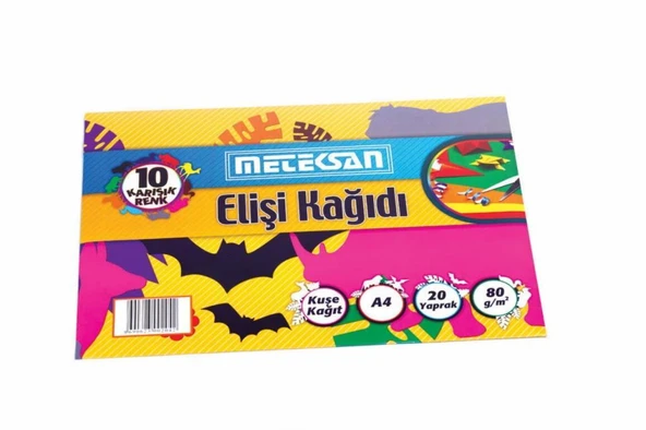 METEKSAN ELISI KAGIDI DOSYALI 10 RENK  20 LI ürün görseli 1