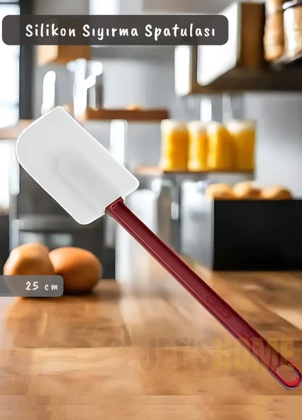Silikon Spatula Karıştırma Spatulası Sıyırma Spatulası Isıya Dayanıklı Asma Delikli Küçük Boy 25 cm ürün görseli 1