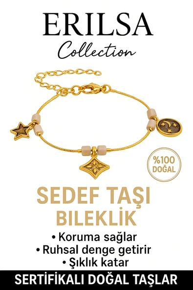 Sertifikalı Sedef Taşı Şans Charm Bileklik – Şans ve Zarafet ürün görseli 1