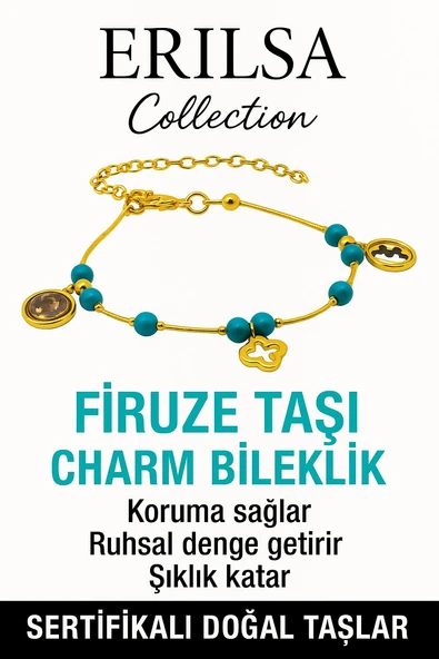 Sertifikalı Firuze Şans Charm Bileklik – Doğal Taşla Ruhsal Denge ve Koruma (Turkuaz) ürün görseli 1