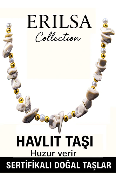 Sertifikalı Kırık Taşlı Model İnci - Havlit Taşı Kolye ürün görseli 1