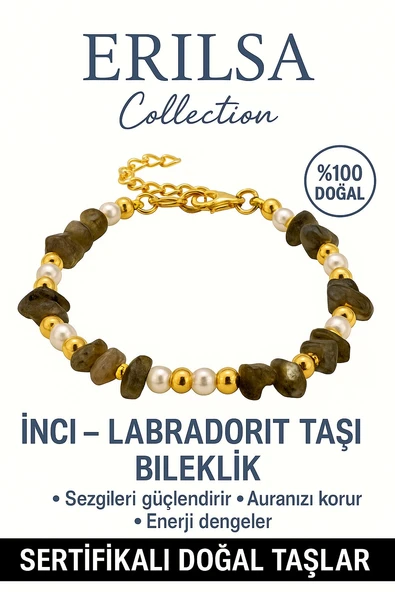 Sertifikalı İnci ve Labradorit Taşı Bileklik – Sezgi ve Koruma ürün görseli 1
