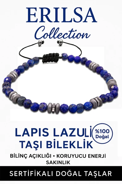 Sertifikalı Fasetli AAA+ Terahertz ve Lapis Lazuli Taşı Bileklik – İnce Model BilgelikTaşı ürün görseli 1