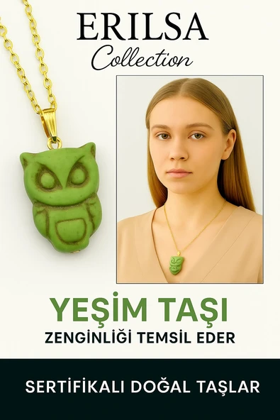 Sertifikalı Ham İşlenmemiş Yeşim Taşı Kolye – Şans, Huzur ve Ruhsal Denge Taşı ürün görseli 1