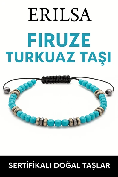 Sertifikalı Terahertz – Firuze Taşı Bileklik (İnce Model) – Koruma, Enerji ve Şans Taşı ürün görseli 1