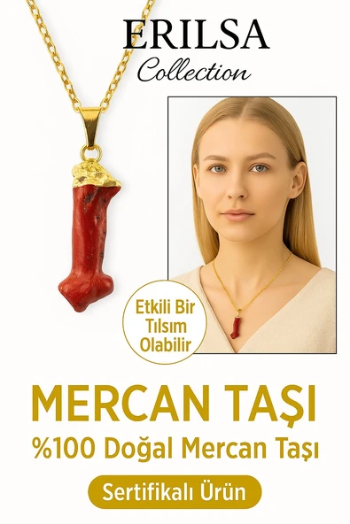 Sertifikalı Ham Altın Kaplama Kırmızı Mercan Kolye – Canlılık, Cesaret ve Dişil Enerji Taşı ürün görseli 1