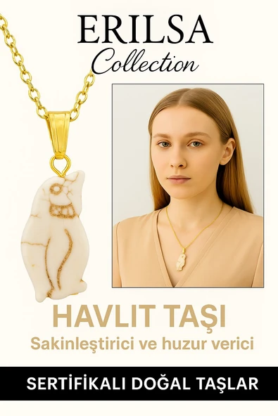 Sertifikalı Sarı Renkli Penguen Model Havlit Taşı Kolye – Huzur, Sadakat ve Ruhsal Denge ürün görseli 1