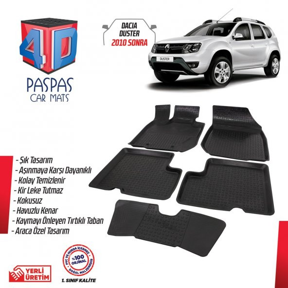 Ekiciler Dacia Duster 4D Havuzlu Paspas 2009-2018 - Resim 2