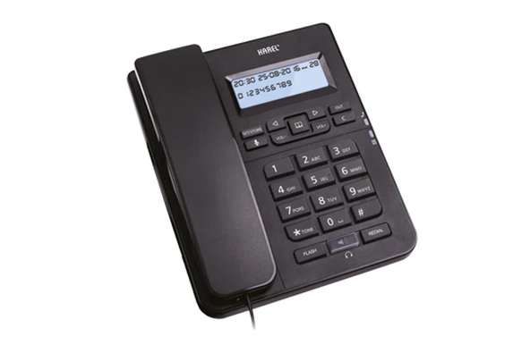Karel TM145 Siyah Kulaklıklı Ekranlı Masa Üstü Telefon ürün görseli 1