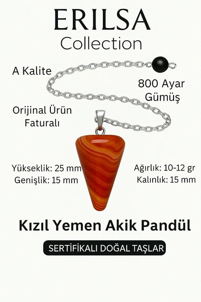 Sertifikalı Kızıl Yemen Akiği Pandül ve Kolye – Negatif Enerji Temizliği ve Farkındalık Taşı ürün görseli 1