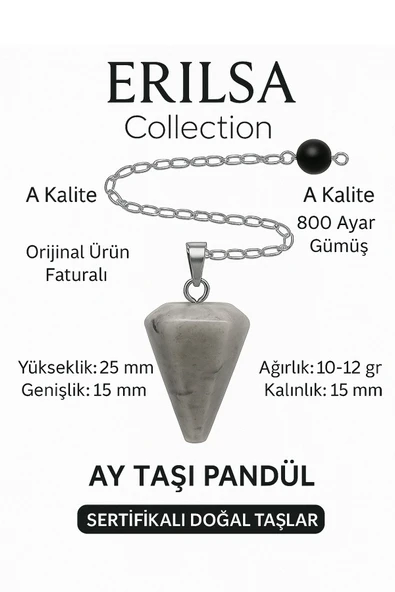 Sertifikalı Ay Taşı Pandül ve Kolye – Duygusal Denge, Sezgi ve Dişil Enerji Taşı ürün görseli 1