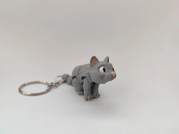 Sevimli Kedi Anahtarlık - 3D Baskı Özel Tasarım ürün görseli 1