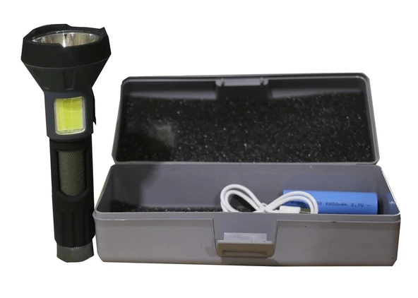 Polıce PS-356  Enerji Göstergeli, Yan Aydınlatma ve Powerbank Özellikli Şarjlı El Feneri ürün görseli 1