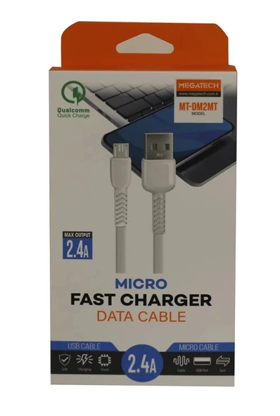 Megatech MT-DM2MT 2.4A Micro 2mt Data Şarj Kablosu ürün görseli 1