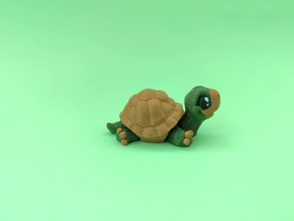 Sevimli Kaplumbağa Figürü – Hareketli Eklemli 3D Oyuncak - Resim 3