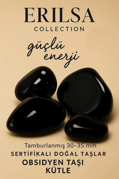 Sertifikalı Tamburlanmış Doğal Obsidyen Taşı Kütle (30-35 mm) – Negatif Enerji Kalkanı ürün görseli 1
