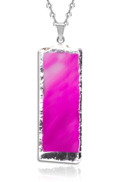 Sertifikalı Doğal Pembe Desenli Akik Taşı Kolye Doğal Pembe Renk 50 cm ürün görseli 1