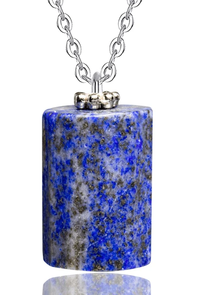 Sertifikalı Yüksek Kalite Fasetli Doğal Lapis Lazuli Taşı Kolye Doğal Mavi Renk 50 cm ürün görseli 1