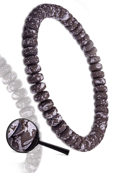 Sertifikalı Gri Karlı Obsidyen Taşı Doğal Taş Bileklik ürün görseli 1