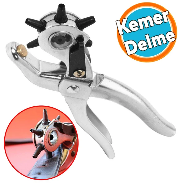 Kemer Deri Delme Pensesi Metal 6 Farklı Boyutta Delici Kıyafet Pantolon Ayakakbı Bağcık Delik Açıcı ürün görseli 1