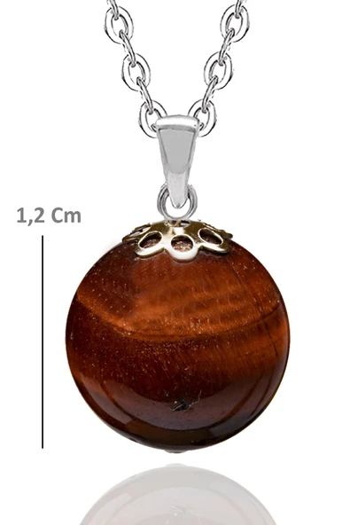 Sertifikalı Kahverengi Kaplan Gözü Taşı Doğal Taş Kolye (aaa Kalite) Kahverengi Renk 45 cm ürün görseli 1