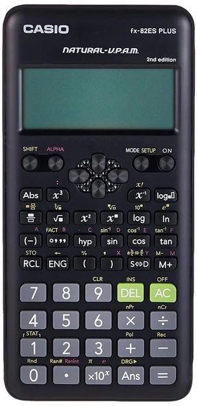 Casio FX-82ES Plus Siyah Bilimsel Fonksiyonlu Hesap Makinesi 2.Versiyon ürün görseli 1