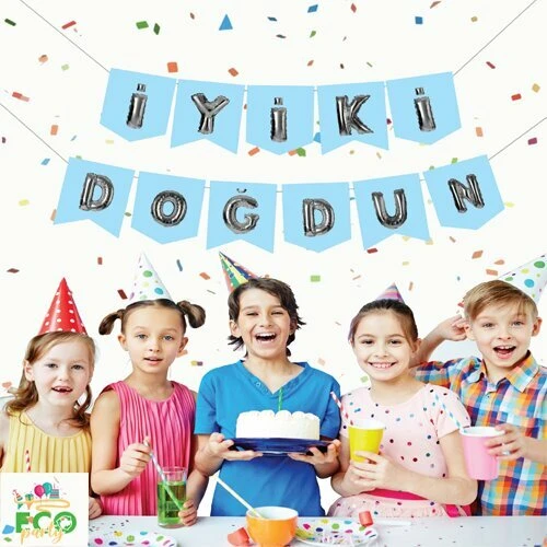 Mavi Silver İyiki Doğdun Zarflı Banner ürün görseli 1