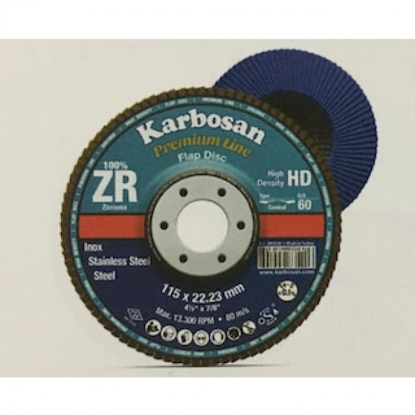 Karbosan Premium HD Gold Flap 115 x 22 ZR 60 Kum Zımpara 10 Adet ürün görseli 1