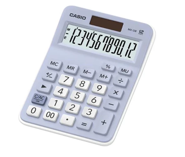 Casio MX-12B-LB Açık Mavi 12 Hane Masa Üstü Hesap Makinesi ürün görseli 1
